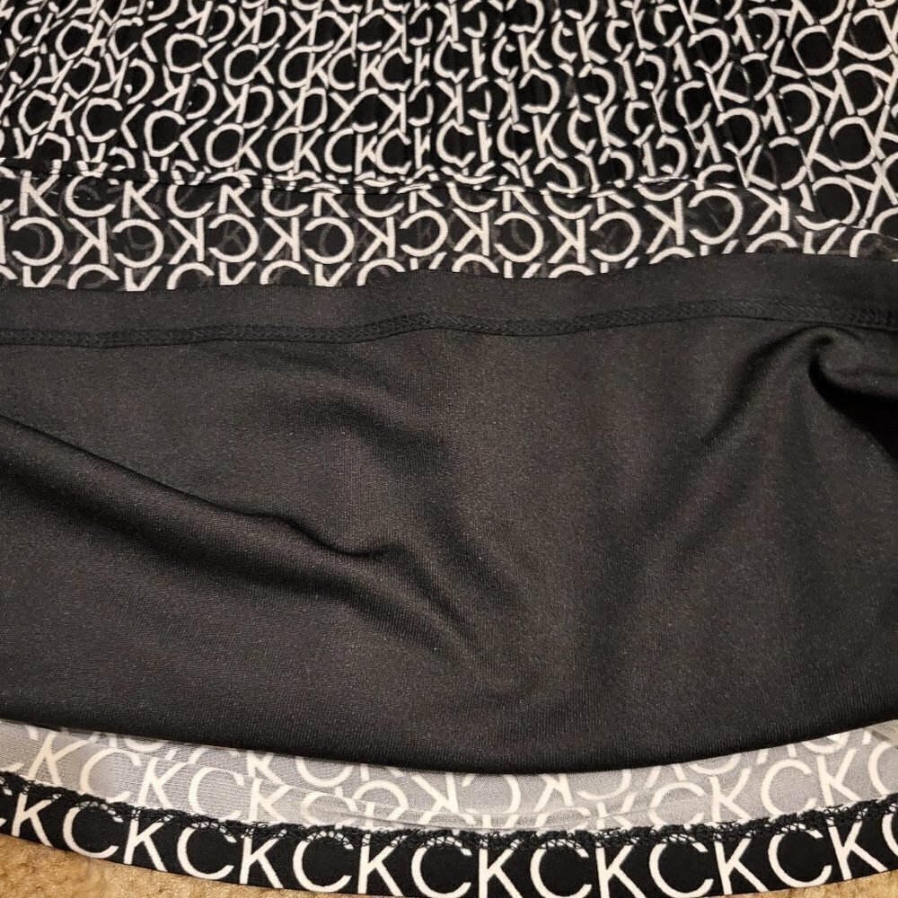 Calvin Klein Tops | Printed Pleated Blouse Black/White CK Logo Size: Medium NWT - Picture 9 of 9